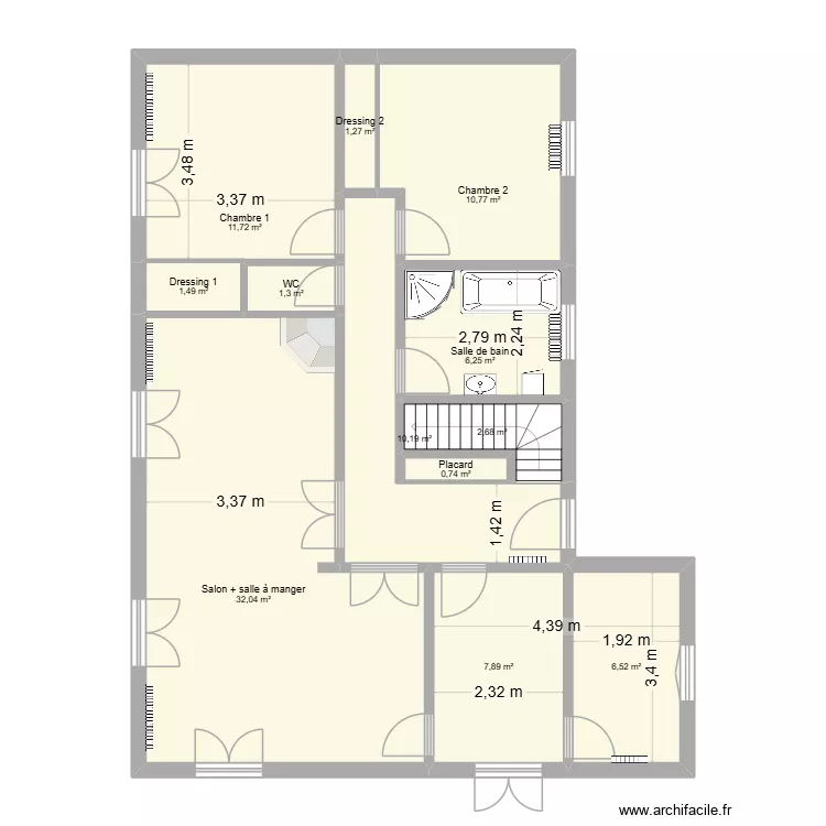 Londres Existant. Plan de 29  et 289 m²