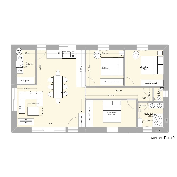 Fréhel Les Villas Marines. Plan de 7 pièces et 84 m2
