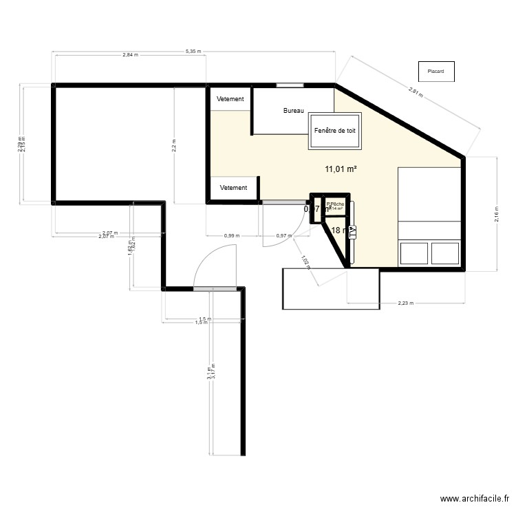 Dawson Boutillon. Plan de 4 pièces et 11 m2