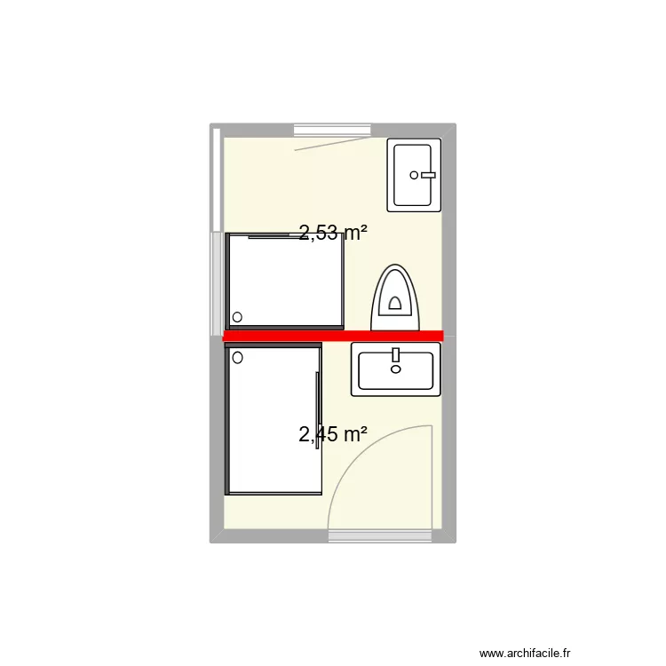 salle de Bain. Plan de 2 et 5 m² salle de Bain. Plan de 2 et 5 m²