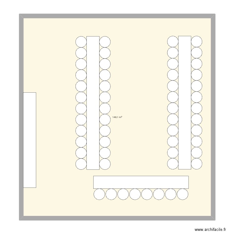 Plan salle. Plan de 1 pièce et 148 m2