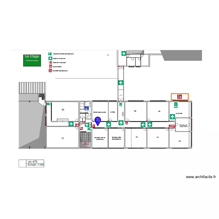 Eole - 1er &eacute;tage. Plan de 