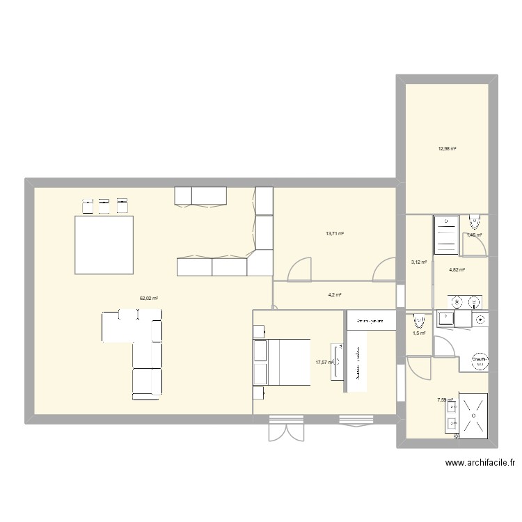 maison. Plan de 10 pièces et 129 m2