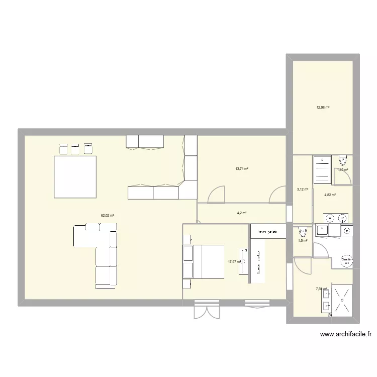 maison. Plan de 10 pièces et 129 m²