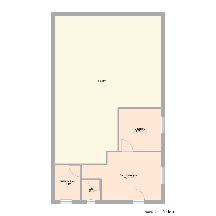 Apparemment. Plan de 5 pièces et 96 m2
