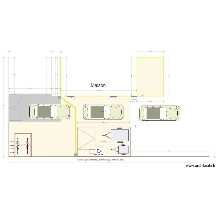 Garage 17mai. Plan de 6 pièces et 105 m2