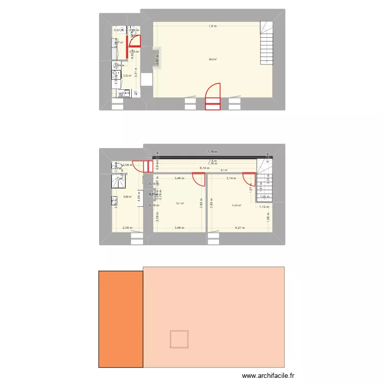 6 route de la turballe. Plan de 9 et 94 m² 6 route de la turballe. Plan de 9 et 94 m²