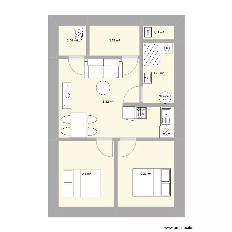 Land&eacute;da. Plan de 
