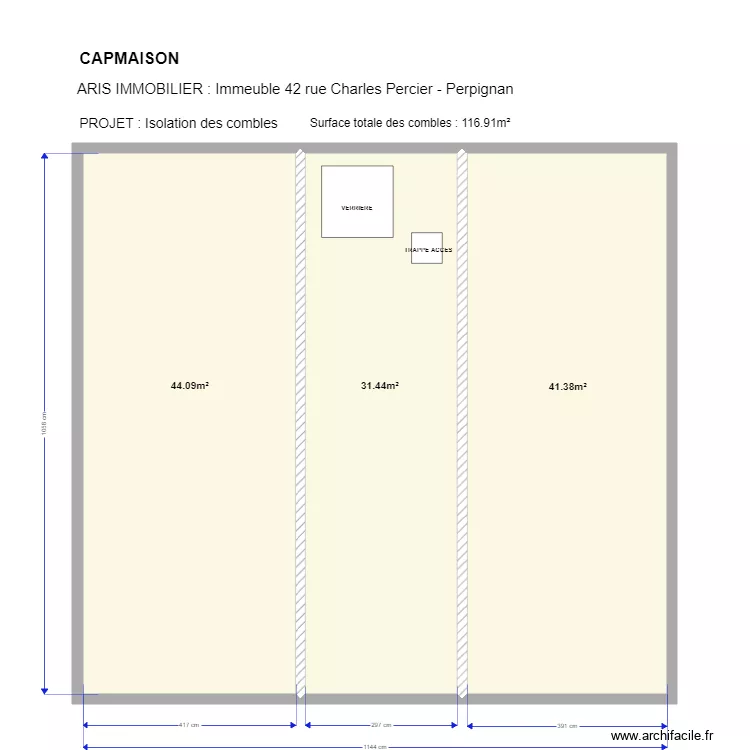 ARIS PERCIER. Plan de 3  et 117 m²