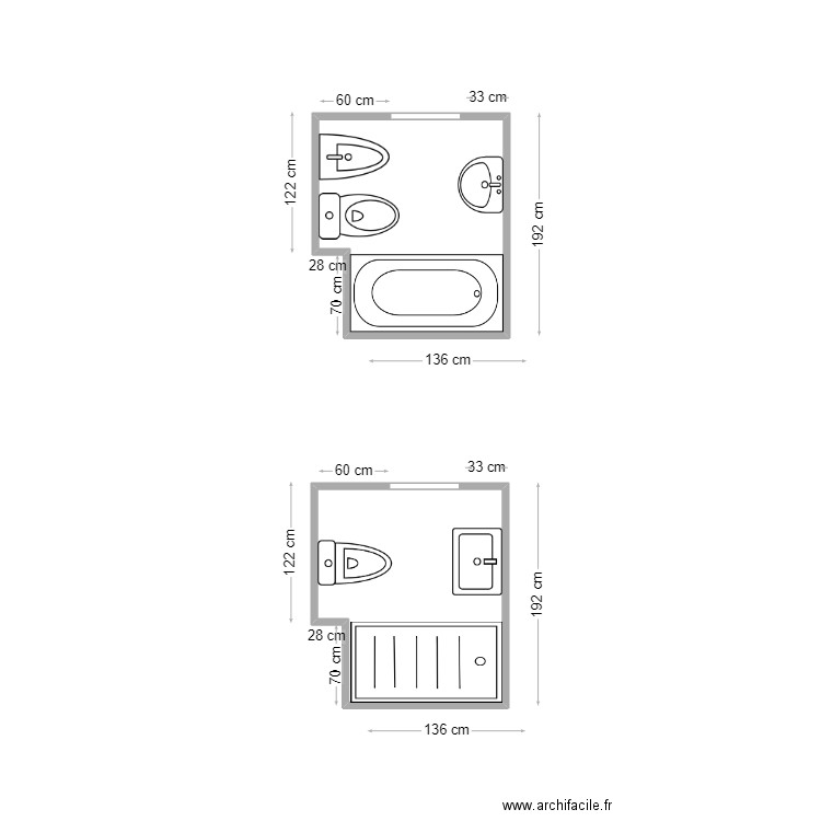 PLAN. Plan de 2 pièces et 6 m2