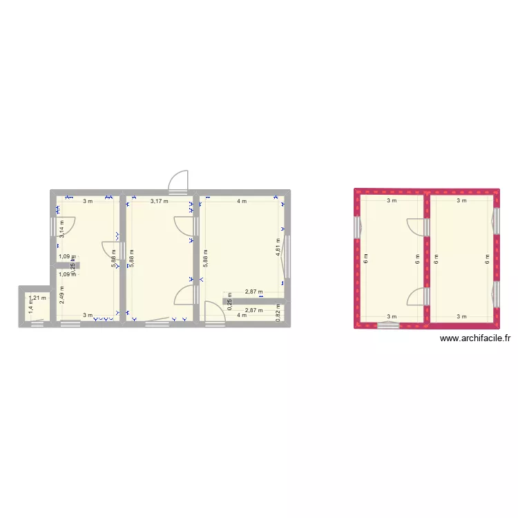 r&eacute;novation 6. Plan de 6 pièces et 96 m²