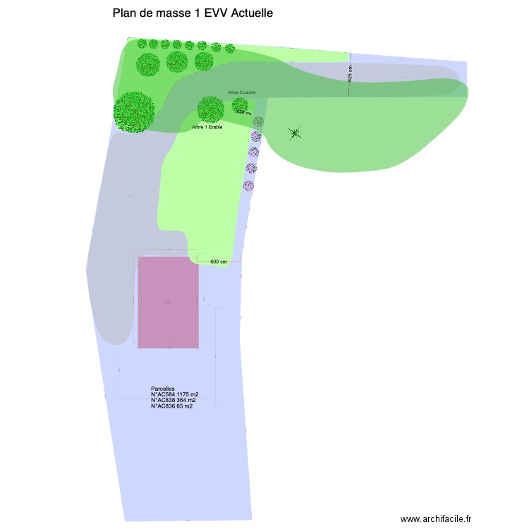 PLAN DE MASSE 1 AVANT  EVV. Plan de 1 pièce et 102 m2