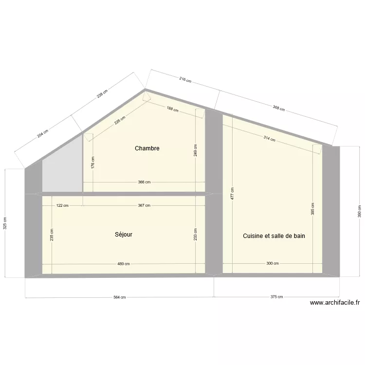 Maison Saint-Eloy / Plan de coupe / projet&eacute;. Plan de 