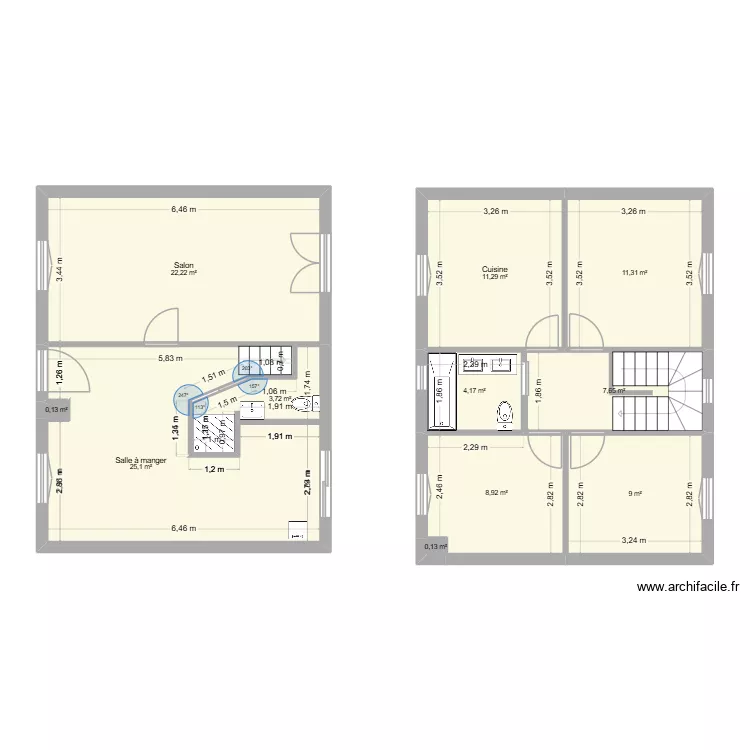 Emile Combes r&eacute;nov&eacute;. Plan de 11  et 104 m²