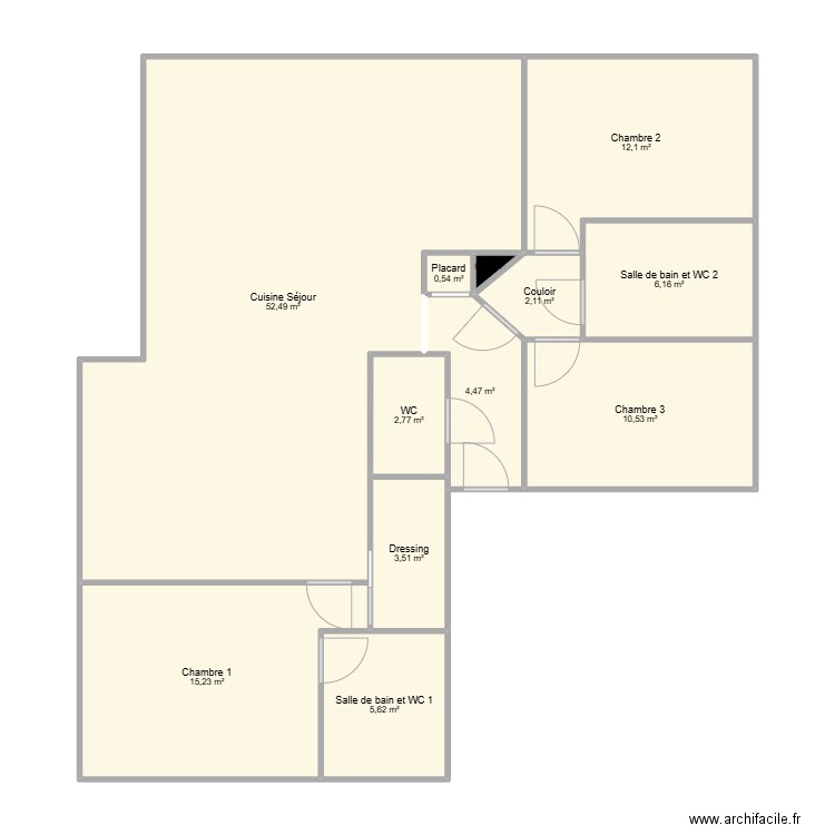 Altessa. Plan de 12 pièces et 116 m2