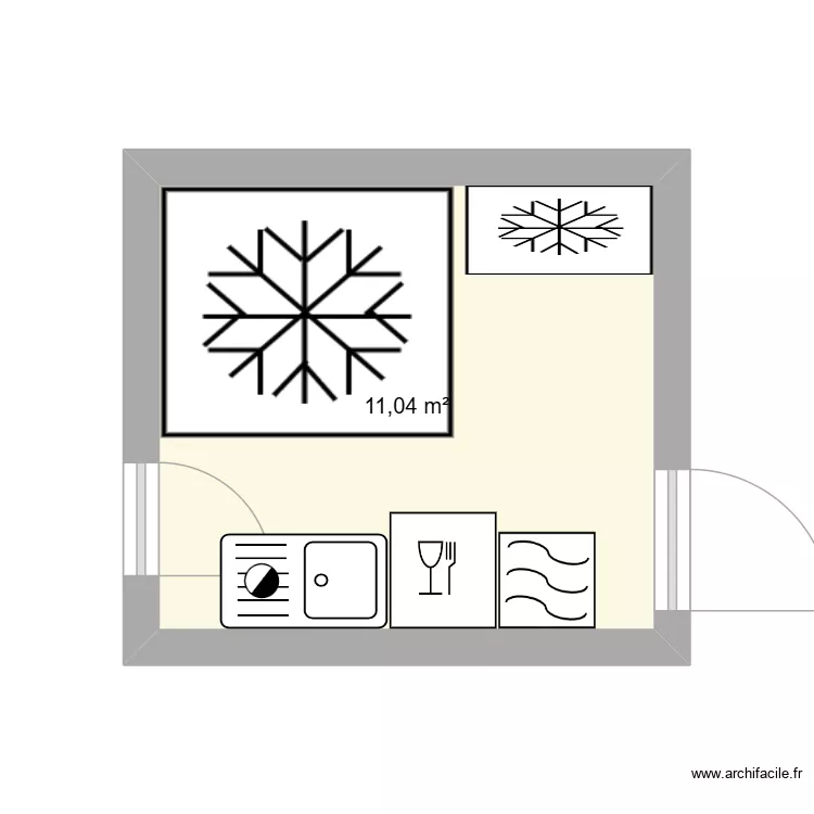 ETANG DES 3 FONTAINES. Plan de 1 pièce et 11 m²