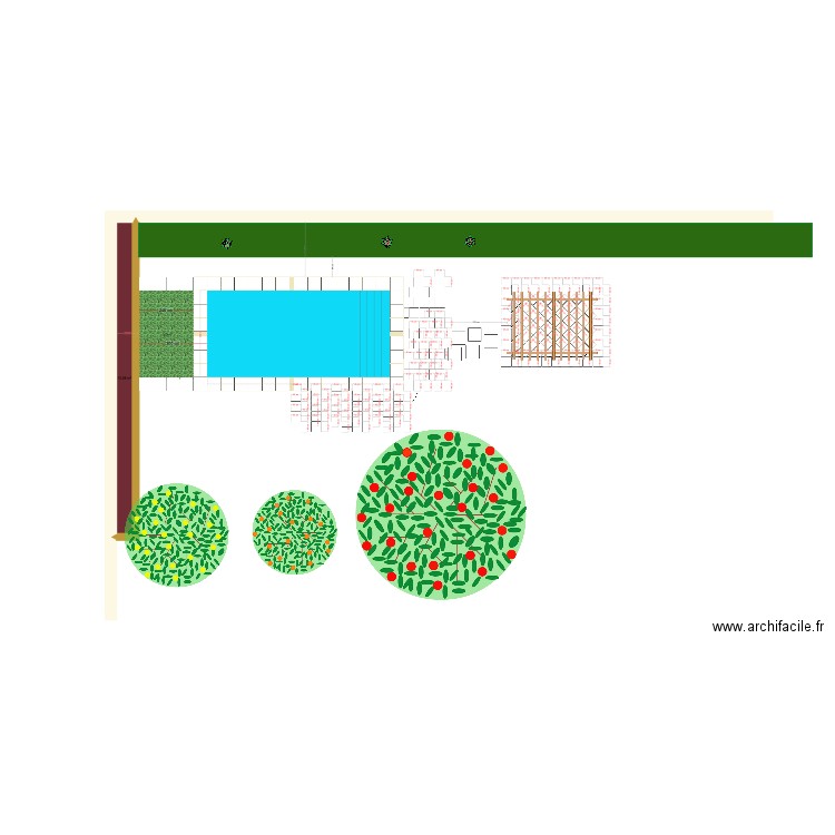 Plages piscine. Plan de 0 pièce et 0 m2