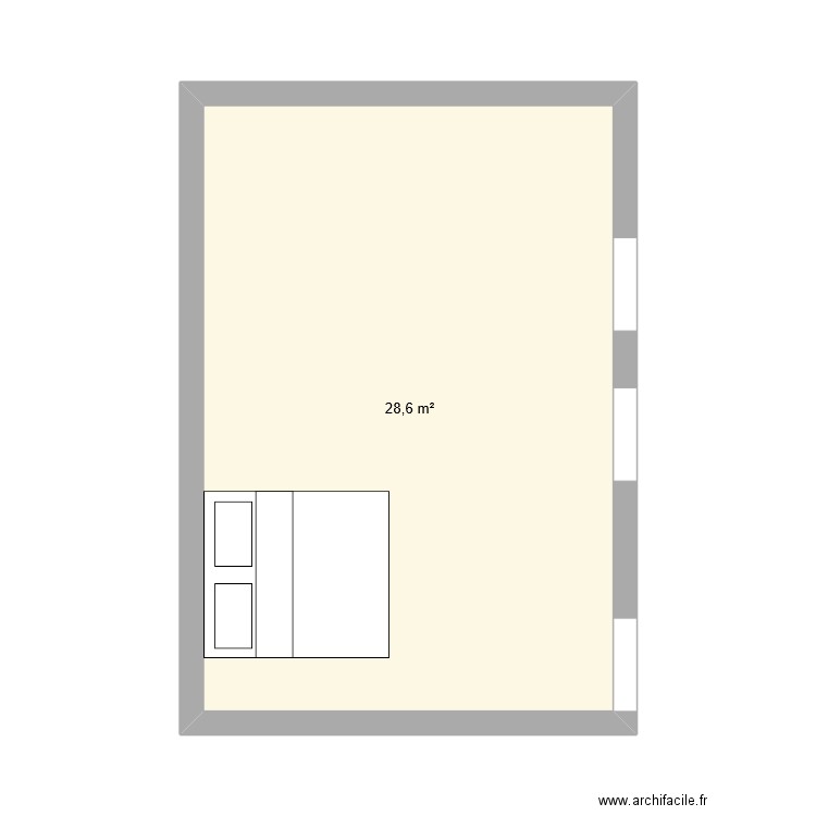 montaigne. Plan de 1 pièce et 29 m2