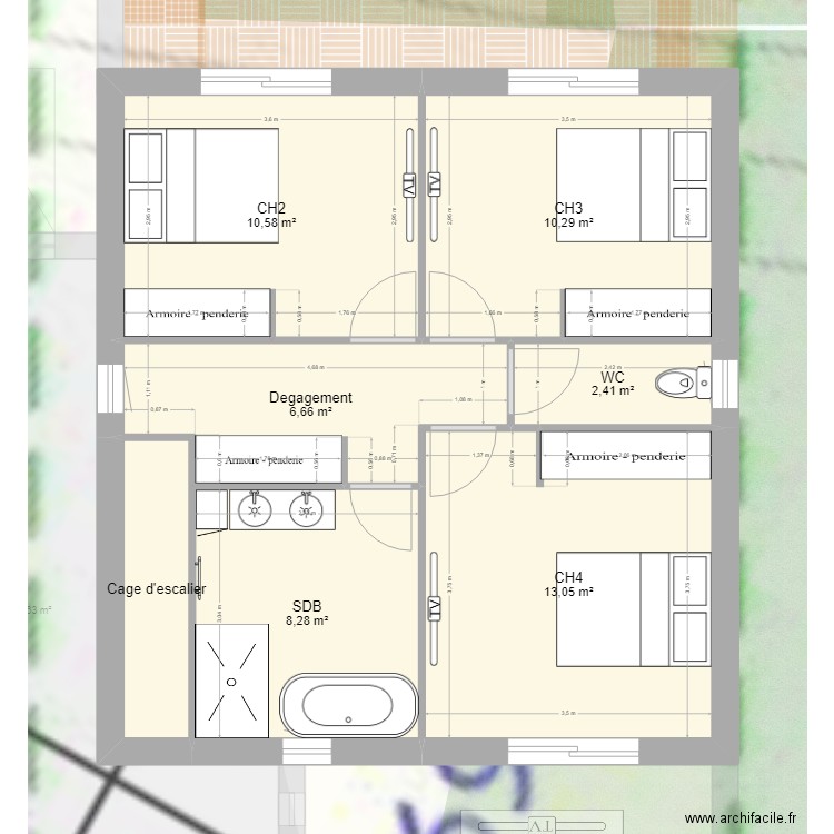 Lot 18. Plan de 12 pièces et 162 m2