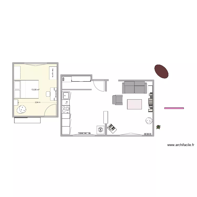 cuisine ouverte 7. Plan de 1 et 13 m² cuisine ouverte 7. Plan de 1 et 13 m²