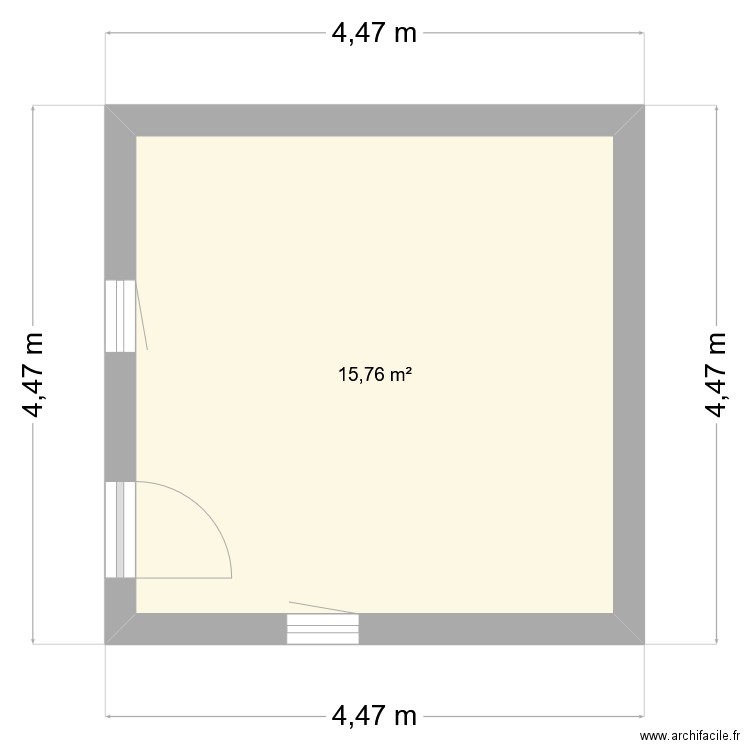 annexe. Plan de 1 pièce et 16 m2