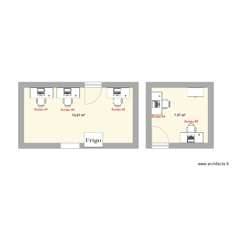 Bureau Commercial - Boilard Assurances. Plan de 2 pièces et 21 m2