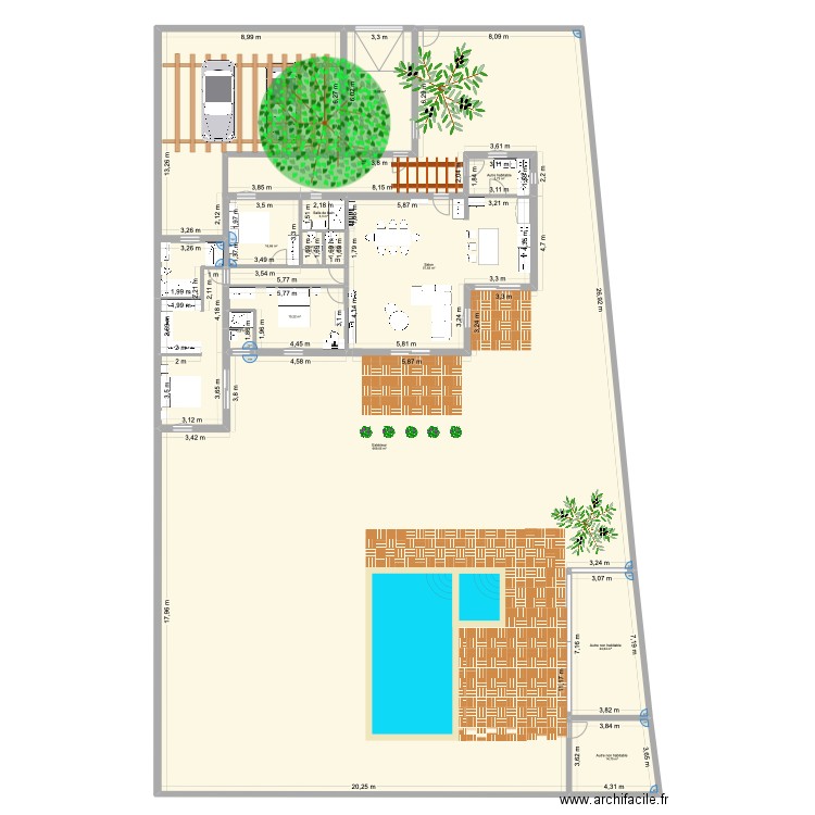 Villa Glanum 2. Plan de 12 pièces et 833 m2