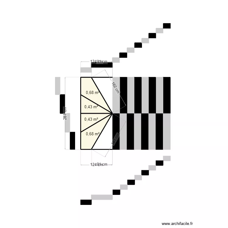 Escalier vide sanitaire. Plan de 