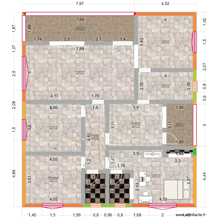 Maison Alpha 2027. Plan de 13 Pièces et 149 m²