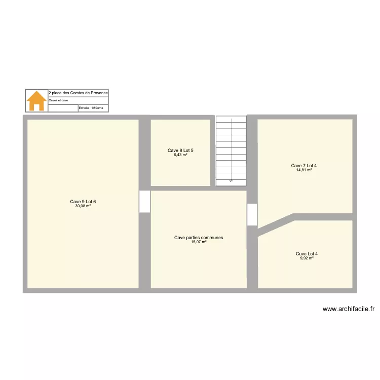 2 place des Comtes de Provence. Plan de 