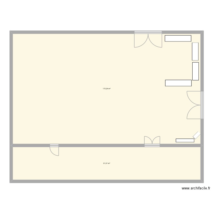 hibisus. Plan de 2 pièces et 221 m2