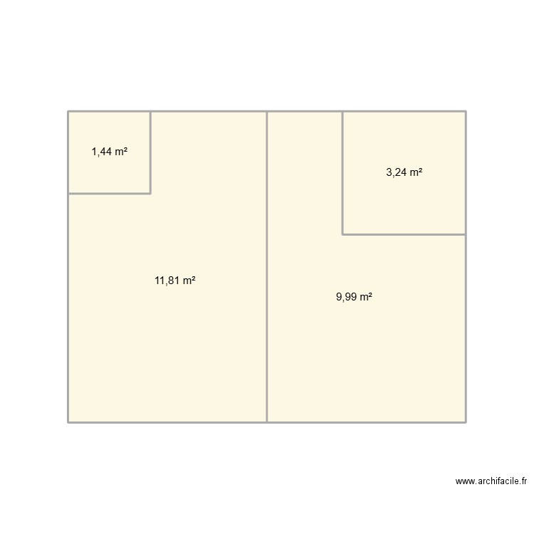 Borgo. Plan de 4 pièces et 26 m2