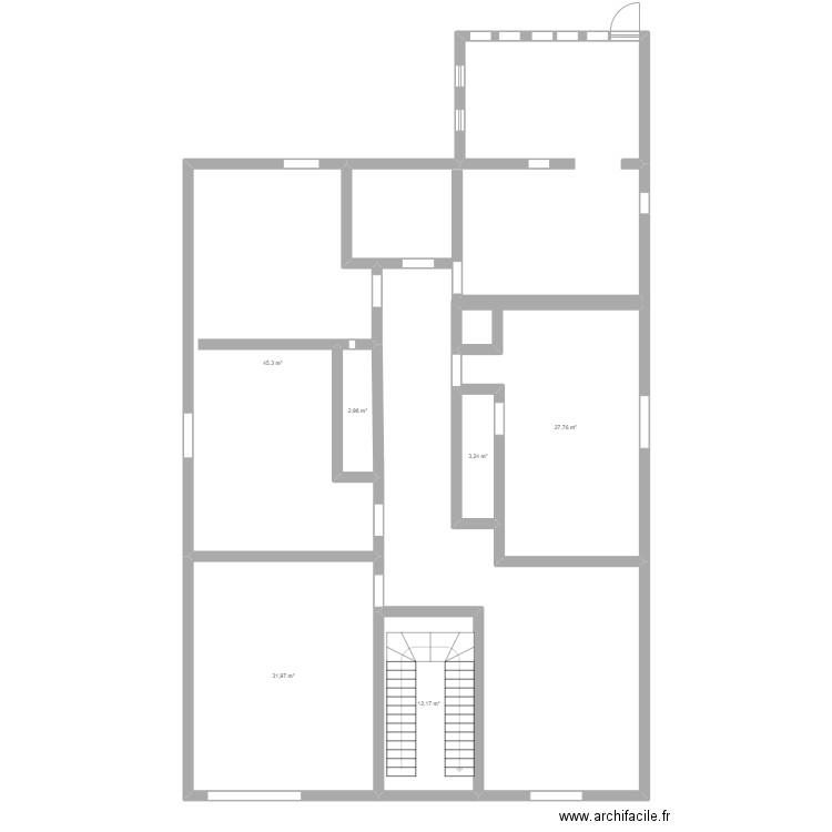 Appartement 7 et demi. Plan de 6 pièces et 123 m2