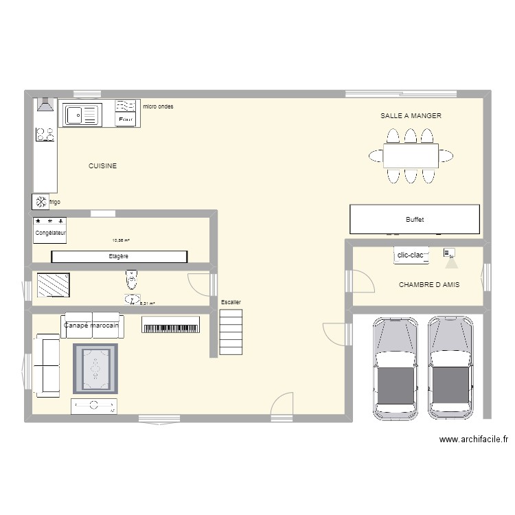 rdc. Plan de 4 pièces et 157 m2