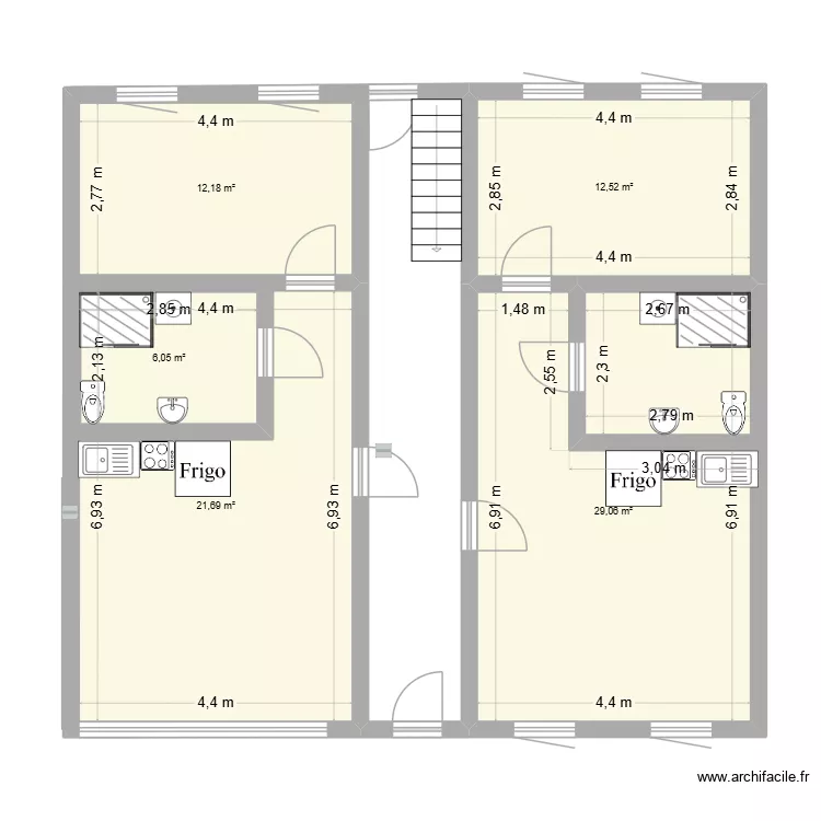 REZ DE CHAUSSEE. Plan de 5 Pièces et 90 m² REZ DE CHAUSSEE. Plan de 5 Pièces et 90 m²