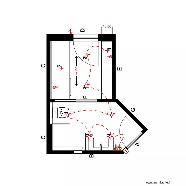 guilbault &eacute;lectrique. Plan de 2  et 9 m²