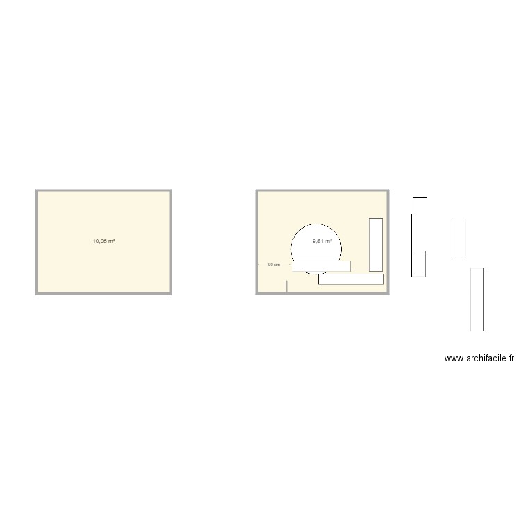 implatation meuble SDB V2. Plan de 0 pièce et 0 m2