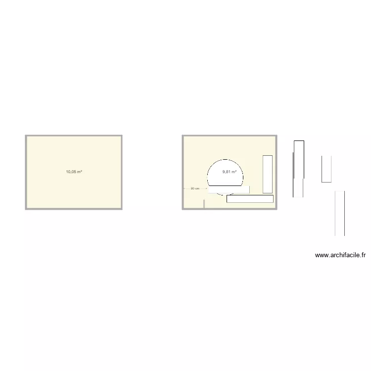 implatation meuble SDB V2. Plan de 