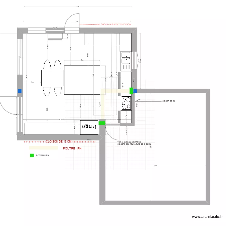 cuisine plan actuel V4. Plan de 
