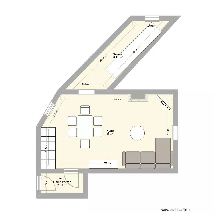 MBISJE62 / 1'. Plan de 3  et 40 m²