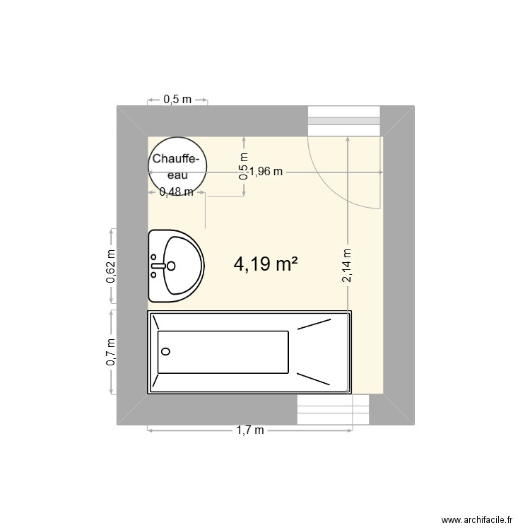 ROULLE Ghislain. Plan de 1 pièce et 4 m2