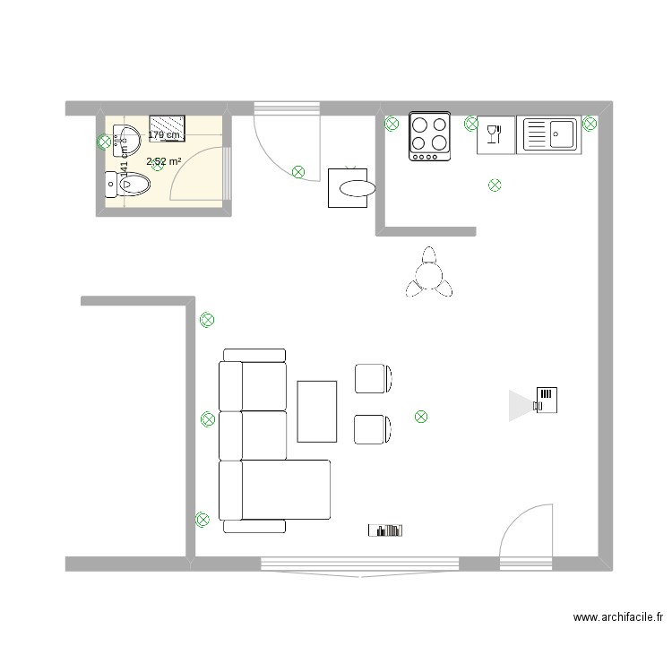zadatak 2. Plan de 1 pièce et 3 m2