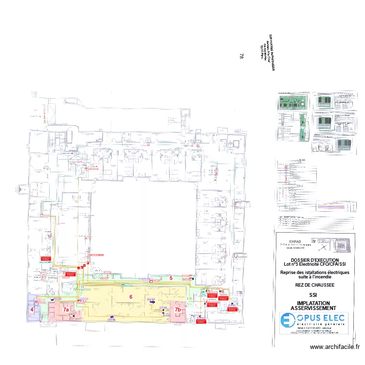 EHPAD RDC DS SSI. Plan de 5 pièces et 408 m²