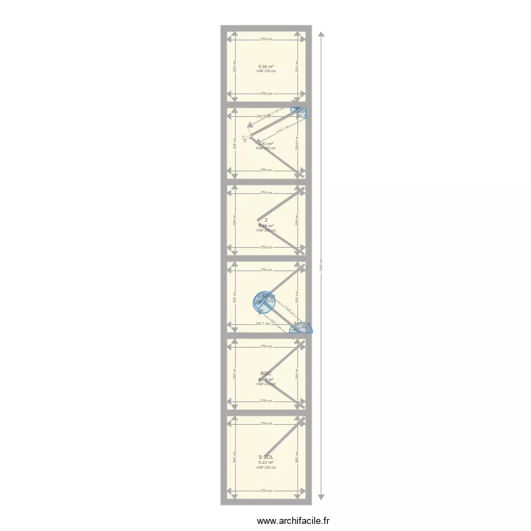 CAGE FONCIA CECLER. Plan de 6 Pièces et 43 m² CAGE FONCIA CECLER. Plan de 6 Pièces et 43 m²