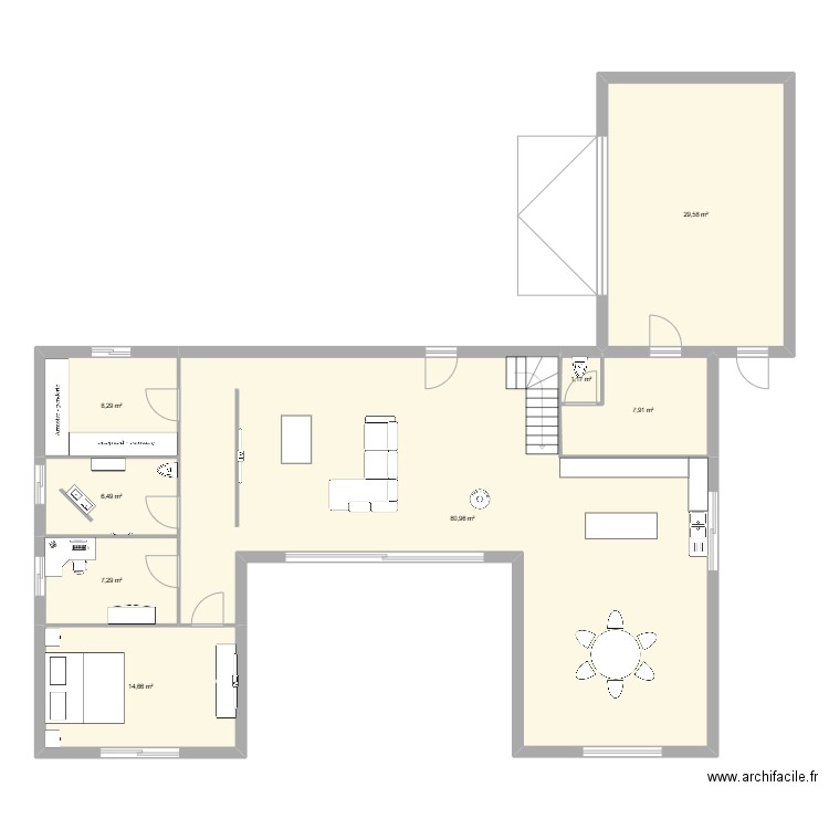 plan global. Plan de 8 pièces et 156 m2
