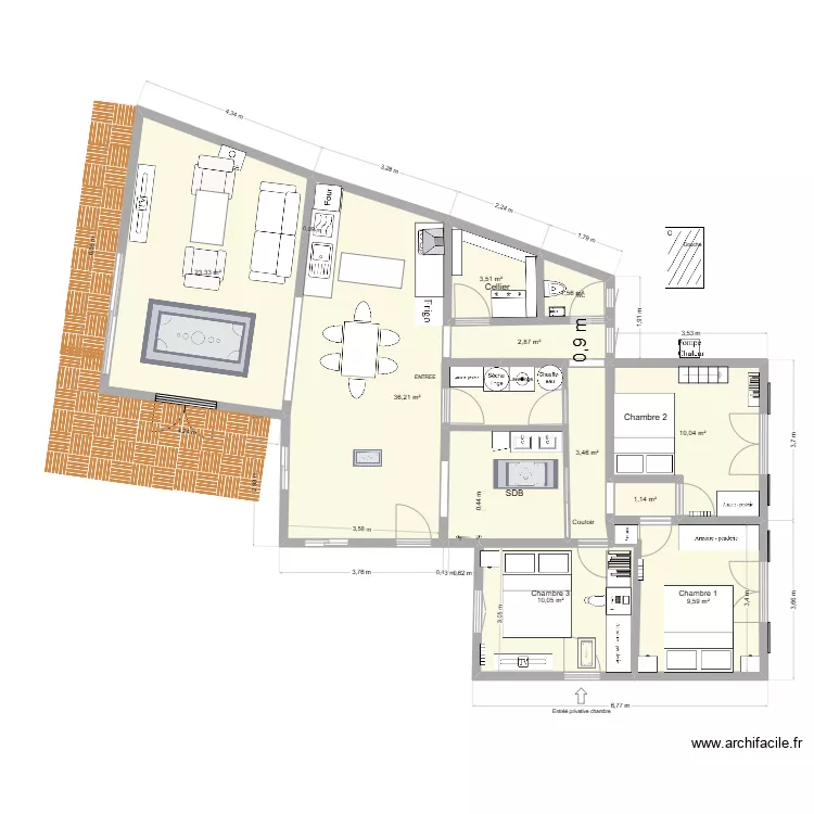 Maison Thomas - projet TO cuisine  salon. Plan de 