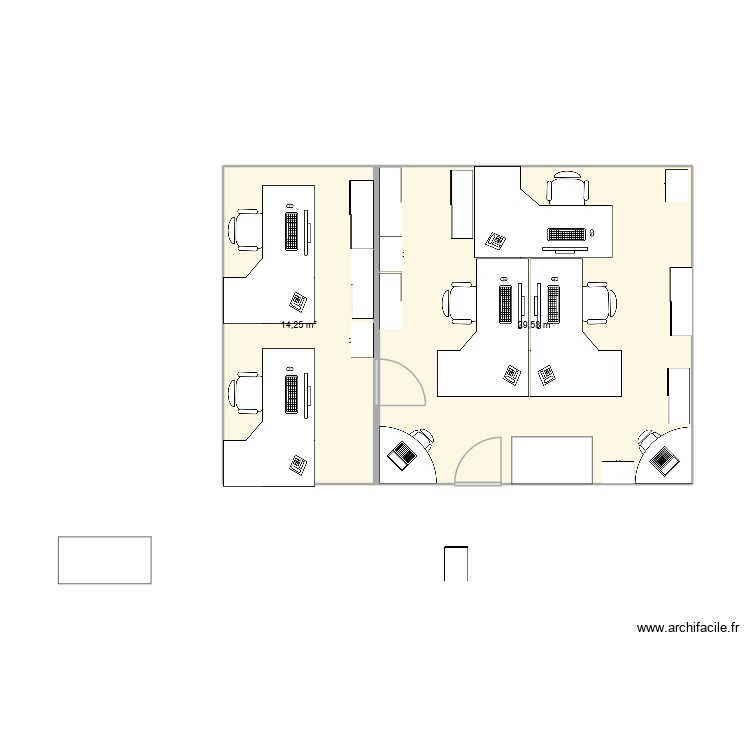 changement de bureau 2. Plan de 0 pièce et 0 m2