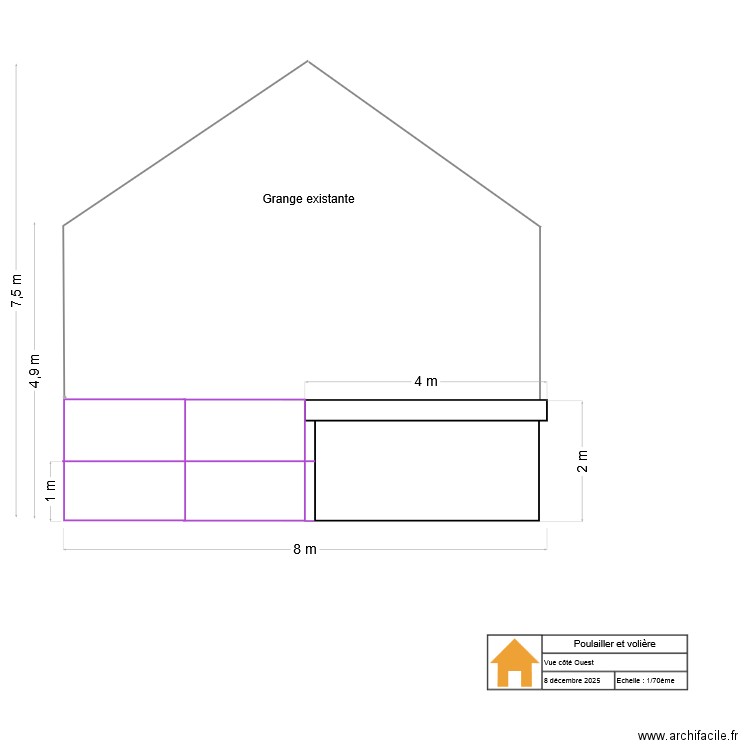 Poulailler ouest. Plan de 0 pièce et 0 m2