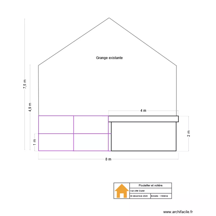 Poulailler ouest. Plan de 