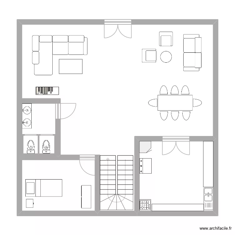Maison 1 rdc. Plan de 4  et 20 m²